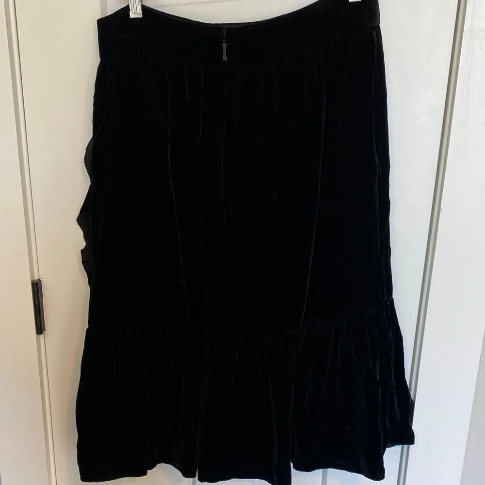 Kate Spade Black Asymmetrical Velvet Skirt